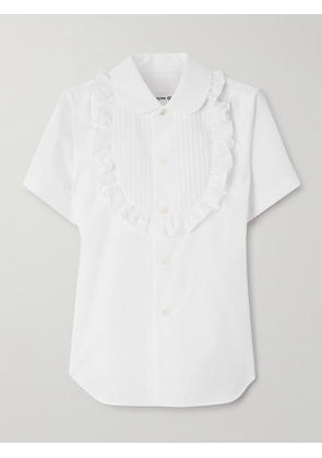 Comme des Garçons GIRL - Pleated Ruffled Cotton-poplin Shirt - White - 1,2,3,4