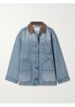 DÔEN - Pascual Corduroy-trimmed Denim Jacket - Blue - xx small,x small,small,medium,large,x large,xx large