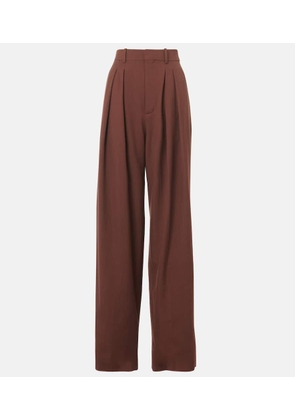 Saint Laurent High-rise wool gabardine wide-leg pants