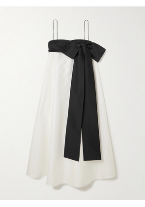BERNADETTE - Bailey Two-tone Bow-embellished Taffeta Midi Dress - Ivory - FR 32,FR 34,FR 36,FR 38,FR 40,FR 42,FR 44