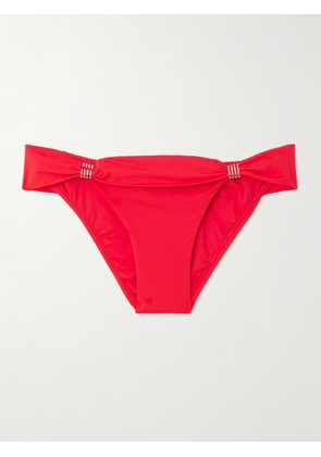 Melissa Odabash - Grenada Embellished Bikini Briefs - Red - UK 6,UK 8,UK 10,UK 12,UK 14,UK 16