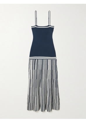 Faithfull - Esenia Pleated Striped Knitted Maxi Dress - Blue - x small,small,medium,large,x large,xx large