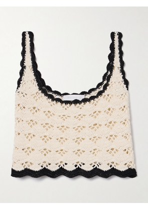 Zimmermann - Rhiannon Cropped Crocheted Cotton Tank - Cream - 00,1,2,3,4