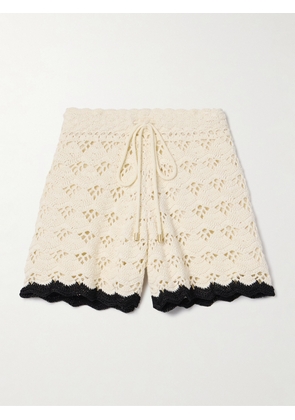 Zimmermann - Rhiannon Crocheted Cotton Shorts - Cream - 00,1,2,3,4