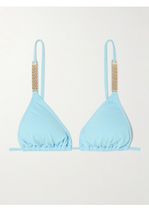 Melissa Odabash - Maldives Embellished Triangle Bikini Top - Blue - UK 6,UK 8,UK 10,UK 12,UK 14,UK 16