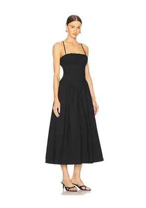 MAJORELLE Austin Midi Dress in Black. Size L. Also in M, S, XL, XS, XXS.