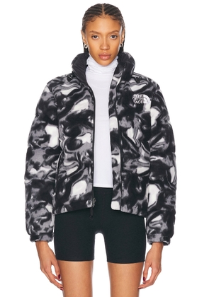 The North Face 2000 Polar Nuptse Jacket in TNF Black Liquid Print - Grey. Size L (also in M, S, XS).