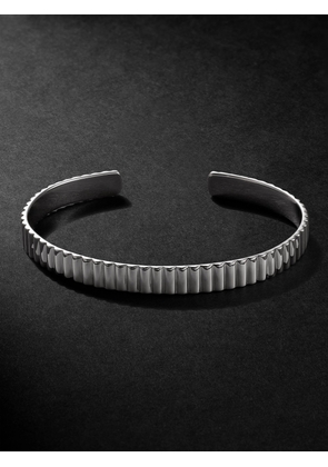 Mateo - Ridge Rhodium-Plated Cuff - Men - Silver