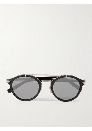 Dior Eyewear - DiorBlackSuit R7U Acetate and Silver-Tone Round-Frame Sunglasses - Men - Black