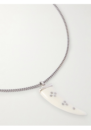 Marant - Silver-Tone and Horn Pendant Necklace - Men - Silver