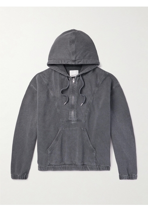 Marant - Yanis Cotton-Jersey Half-Zip Hoodie - Men - Gray - XS