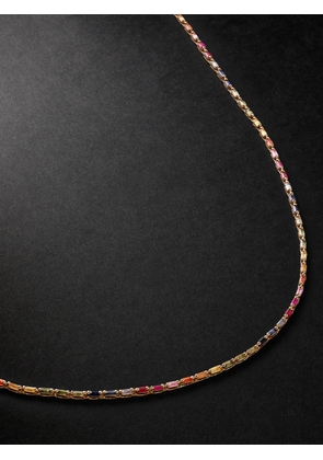 Suzanne Kalan - Linear Full 18-Karat Rose Gold Sapphire Tennis Necklace - Men - Gold