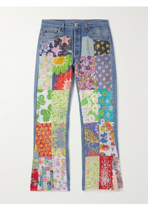 READYMADE - Flared Appliquéd Patchwork Jeans - Men - Blue