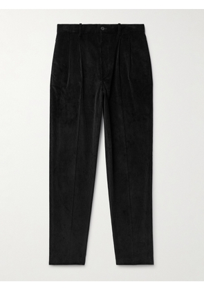 The Row - Speek Tapered Pleated Cotton and Cashmere-Blend Corduroy Suit Trousers - Men - Black - UK/US 30