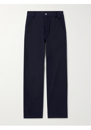 Bottega Veneta - Straight-Leg Cotton-Twill Trousers - Men - Blue - IT 48
