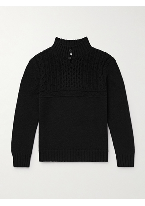 Inis Meáin - Máirtín Beag Galánta Merino Wool and Cashmere-Blend Sweater - Men - Black - S