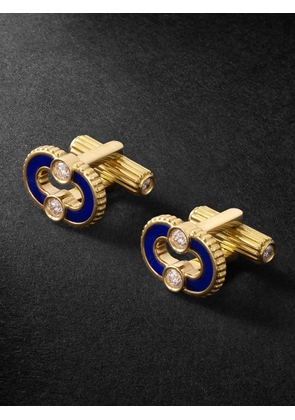 Viltier - Magnetic 18-Karat Gold, Lapis Lazuli and Diamond Cufflinks - Men - Gold