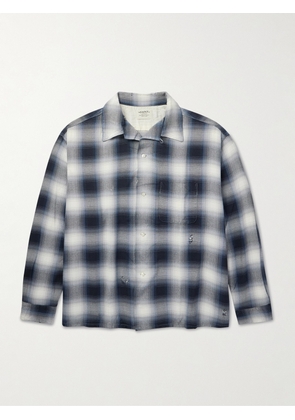 SAINT MXXXXXX - Lastman Checked Woven Shirt - Men - Blue - S