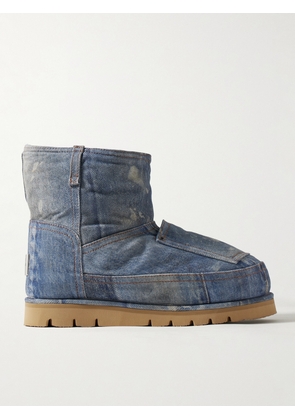 Acne Studios - Shearling-Lined Trompe L'oeil Suede Boots - Men - Blue - EU 41