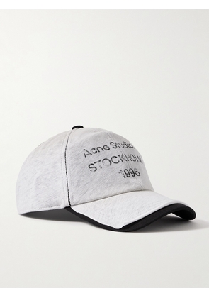 Acne Studios - Carliy Layered Logo-Print Cotton and Hemp-Blend Jersey and Twill Baseball Cap - Men - Gray
