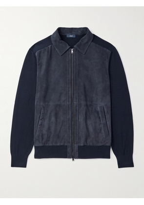 Herno - Suede-Panelled Cotton Jacket - Men - Blue - IT 48