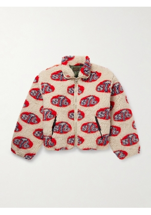 KAPITAL - Drizzler Cropped Printed Fleece Jacket - Men - Neutrals - 2