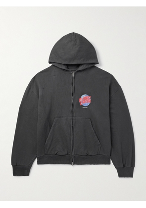 BALENCIAGA FASHION DESIGNER ジップ ロゴ フーディ スプレー Balenciaga Men's Sponsor Logos Full-Zip Hoodie | Neiman Marcus