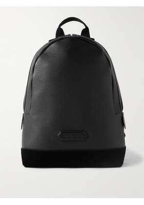 TOM FORD - Suede-Trimmed Full-Grain Leather Backpack - Men - Black