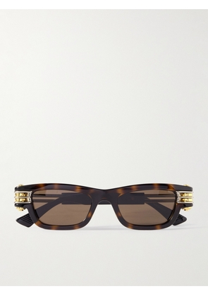 Bottega Veneta - D-Frame Gold-Tone and Tortoiseshell Acetate Sunglasses - Men - Tortoiseshell