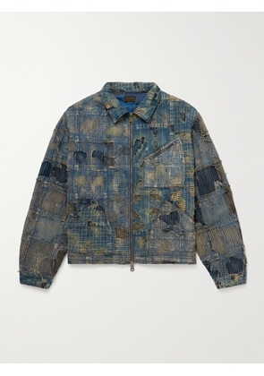 KAPITAL - Boro Distressed Patchwork Denim Jacket - Men - Blue - 2