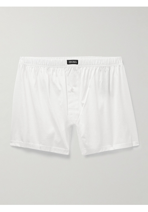 Zegna - Filoscozia® Cotton-Jersey Boxer Shorts - Men - White - S