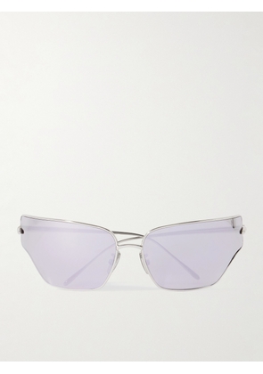 LOEWE - Wraparound Silver-Tone Sunglasses - Men - Silver