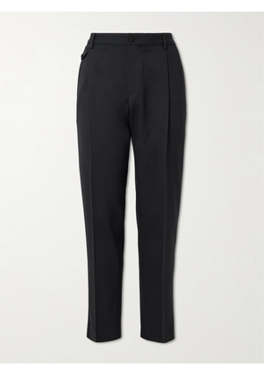 Dolce&Gabbana - Straight-Leg Pleated Wool-Blend Twill Trousers - Men - Black - IT 46