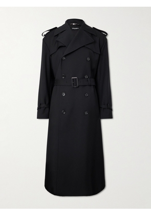 Dolce&Gabbana - Belted Wool-Blend Twill Trench Coat - Men - Black - IT 46