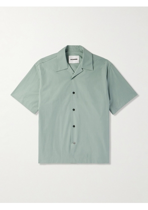 Jil Sander - Camp-Collar Organic Cotton-Poplin Shirt - Men - Green - EU 38