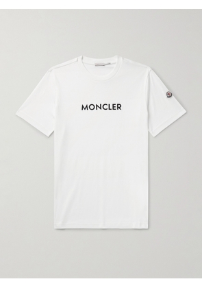Moncler - Logo-Appliquéd Cotton-Jersey T-Shirt - Men - White - S
