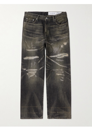 Neighborhood - Wide-Leg Distressed Jeans - Men - Gray - S