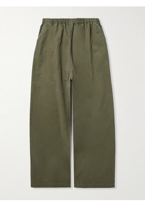 Balenciaga - Wide-Leg Cotton-Twill Trousers - Men - Green - S
