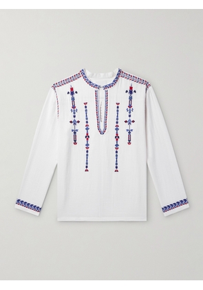 Marant - Zakaria Embroidered Textured-Cotton Shirt - Men - White - XS