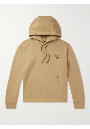 Gucci - Logo-Appliquéd Cotton-Jersey Hoodie - Men - Brown - XS