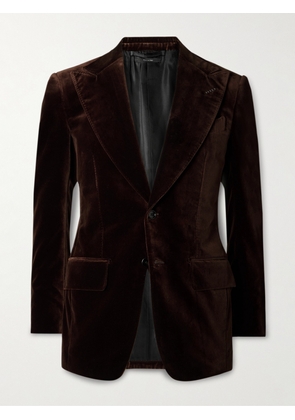 TOM FORD - Dyllan Cotton-Velvet Suit Jacket - Men - Brown - IT 48