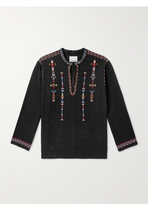 Marant - Zakaria Embroidered Textured-Cotton Shirt - Men - Black - XS