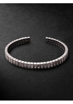 Suzanne Kalan - Inlay 18-Karat White Gold Diamond Bangle - Men - Silver