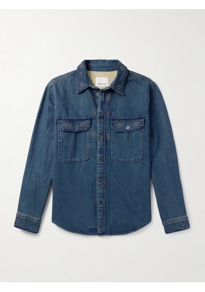 Marant - Osco Whipstitched Studded Denim Shirt - Men - Blue - XS