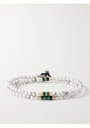 Mikia - Silver Multi-Stone Beaded Wrap Bracelet - Men - White