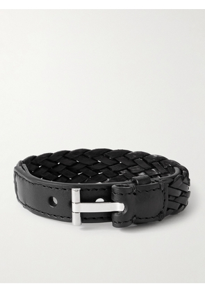 TOM FORD - Woven Leather Bracelet - Men - Black