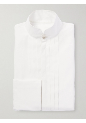 SAINT LAURENT - Grandad-Collar Bib-Front Cotton-Poplin Tuxedo Shirt - Men - White - 41