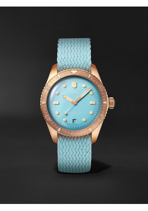 Oris - Divers Sixty-Five Automatic 38mm Bronze and Recycled-Perlon Watch, Ref. No. 01 733 7771 3155-07 3 19 02BR - Men - Blue