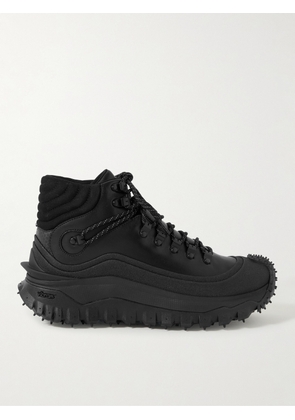 Moncler - Trailgrip Rubber-Trimmed Leather and GORE-TEX Boots - Men - Black - EU 40