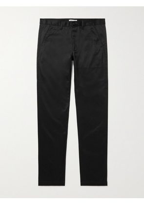 SAINT LAURENT - Slim-Fit Cotton-Blend Twill Chinos - Men - Black - UK/US 27